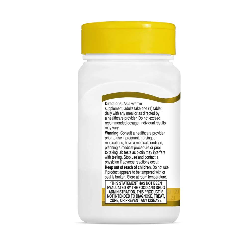 21st Century Biotin 800 Mcg 110 Easy to Swallow Tablets
