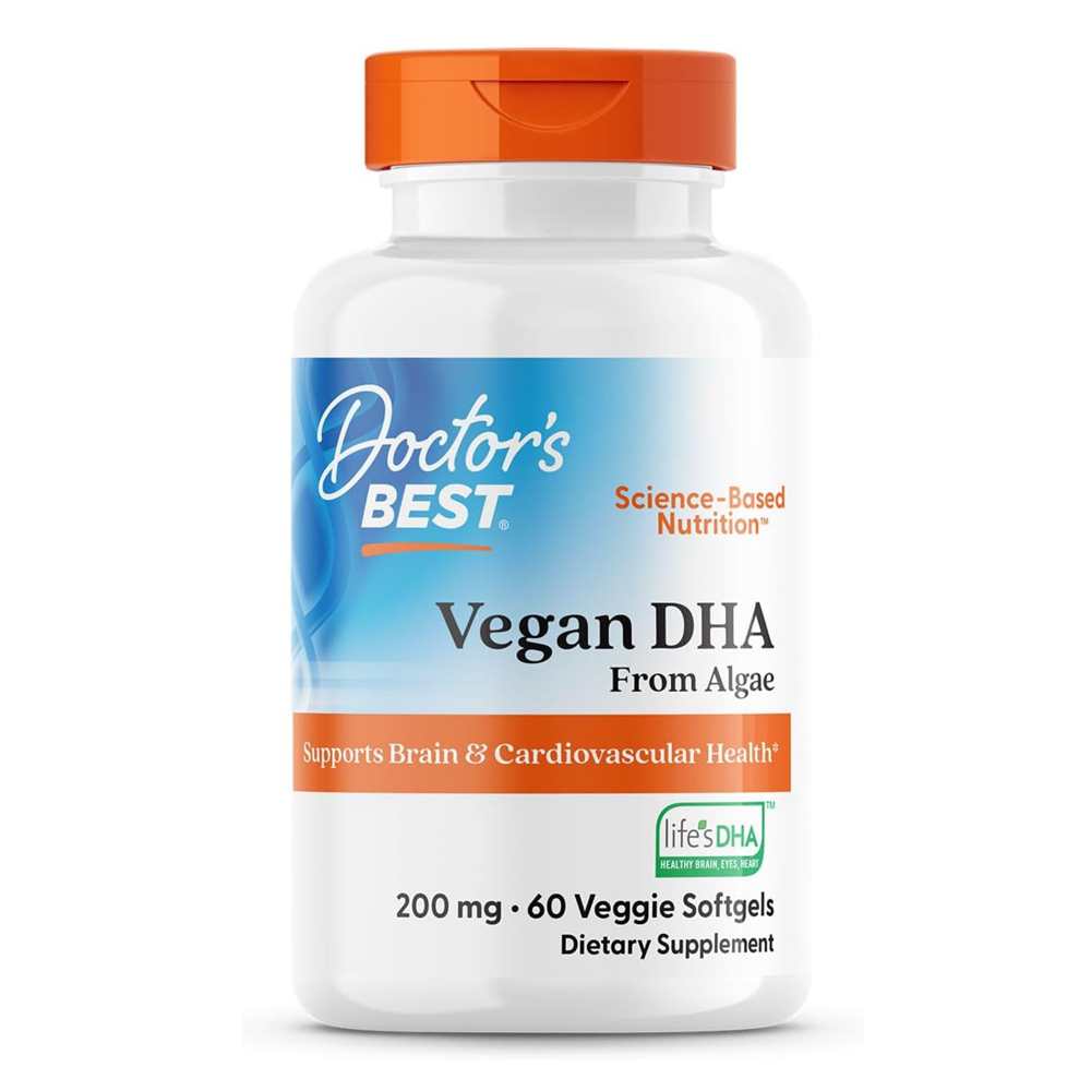 Doctor's Best Vegan Dha from Algae with Life's Dha 200mg Veggie Softgels 60 Count