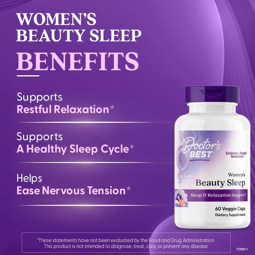 Doctor's Best Women's Beauty Sleep Veggie Caps 60 Count
