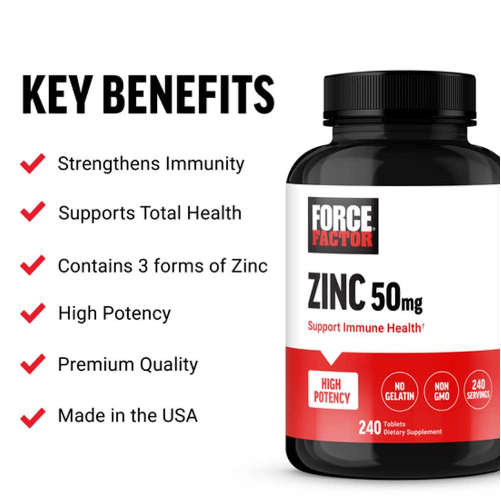 Force Factor Zinc – 240 Tablets