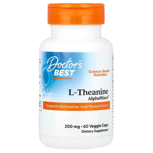 Doctor's Best L-Theanine, Alpha Wave®, 200 Mg, 60 Veggie Caps