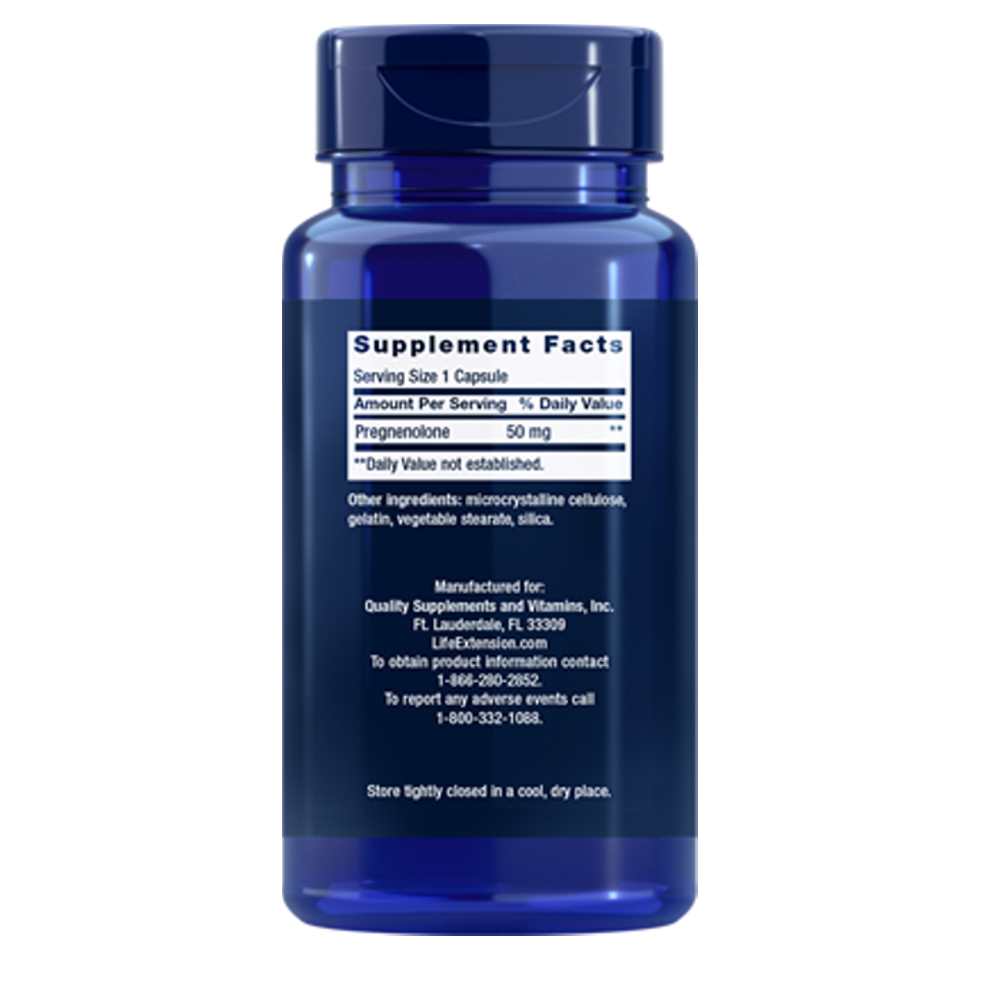 Life Extension Pregnenolone 50 Mg, 100 Capsules