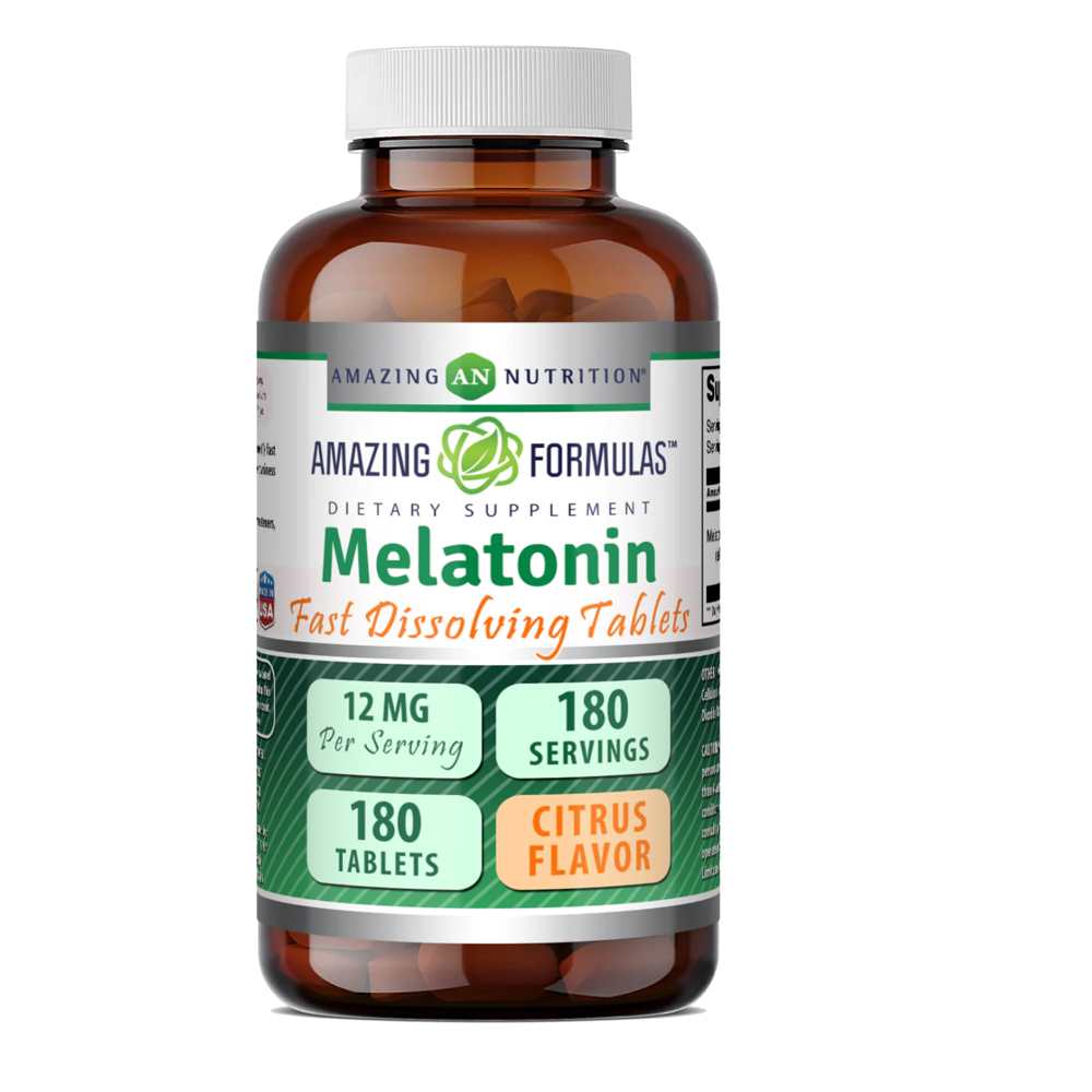 Amazing Formulas Melatonin 12 Mg | 180 Fast Dissolving Tablets Citrus Flavor