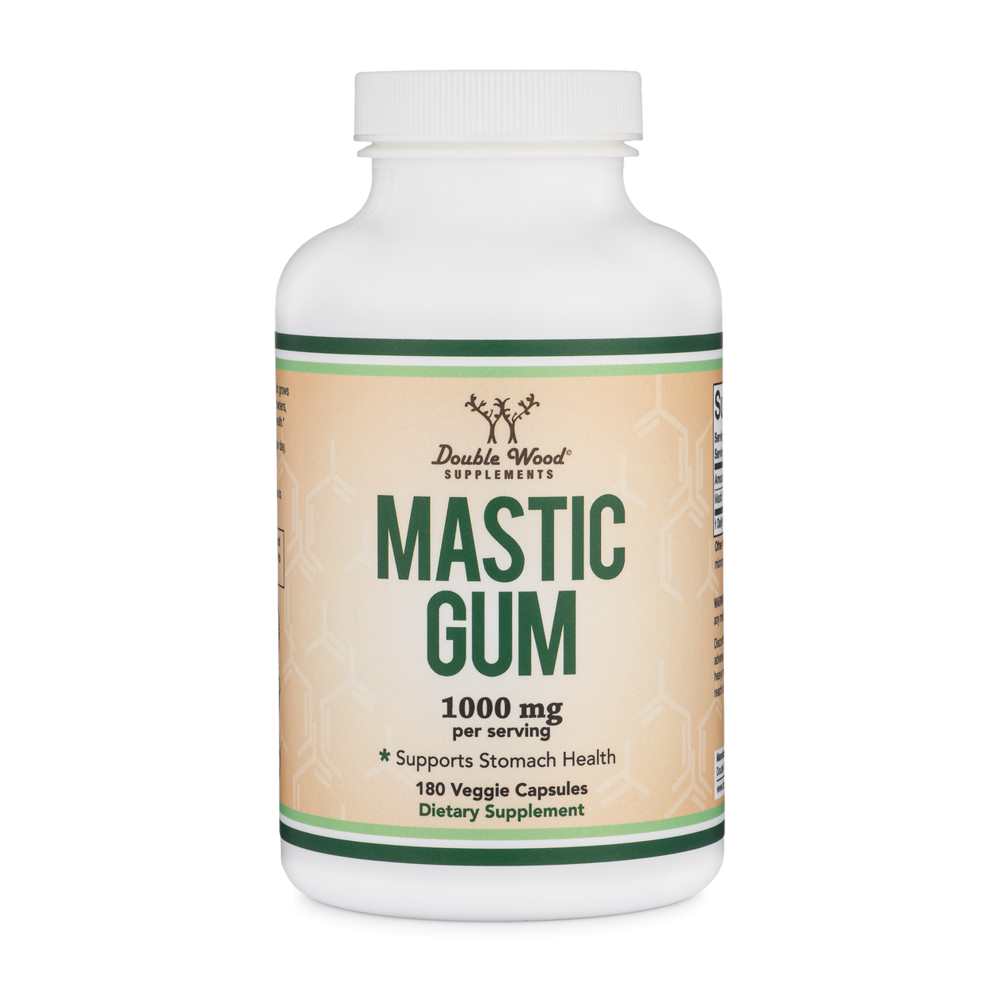 Double Wood Supplements – Mastic Gum 1000mg | Herbal Digestive Aid | 180 Capsules