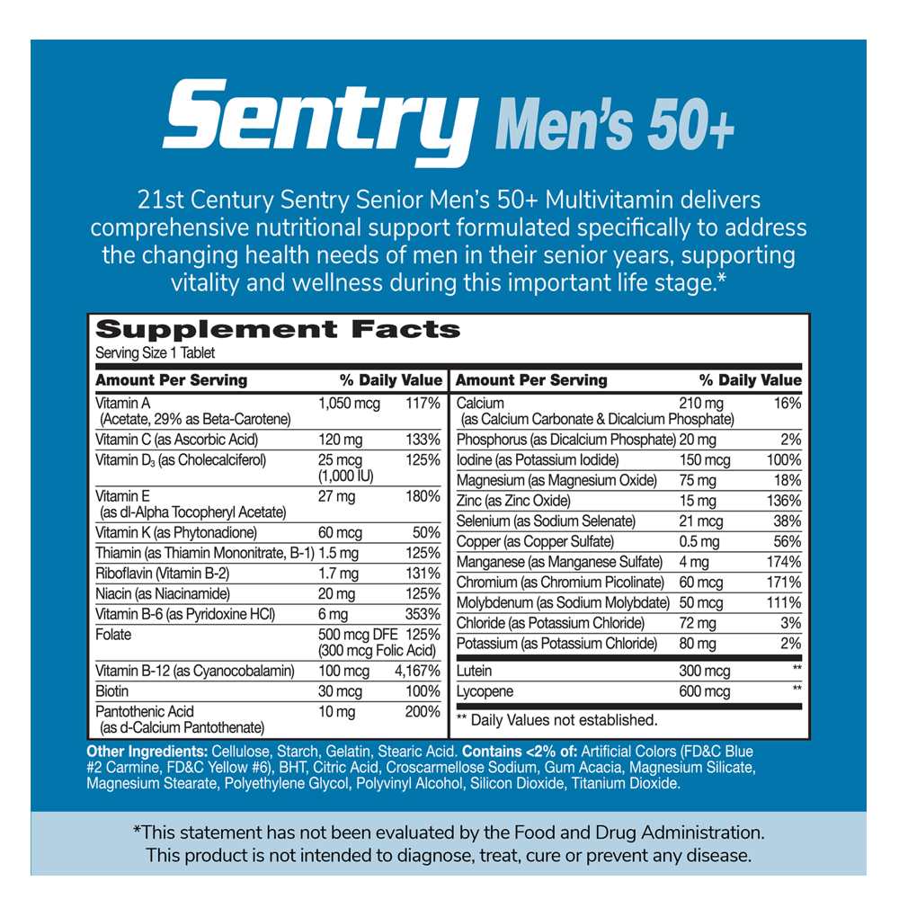 21st Century Sentry Senior Men's 50+ 100 Tabs