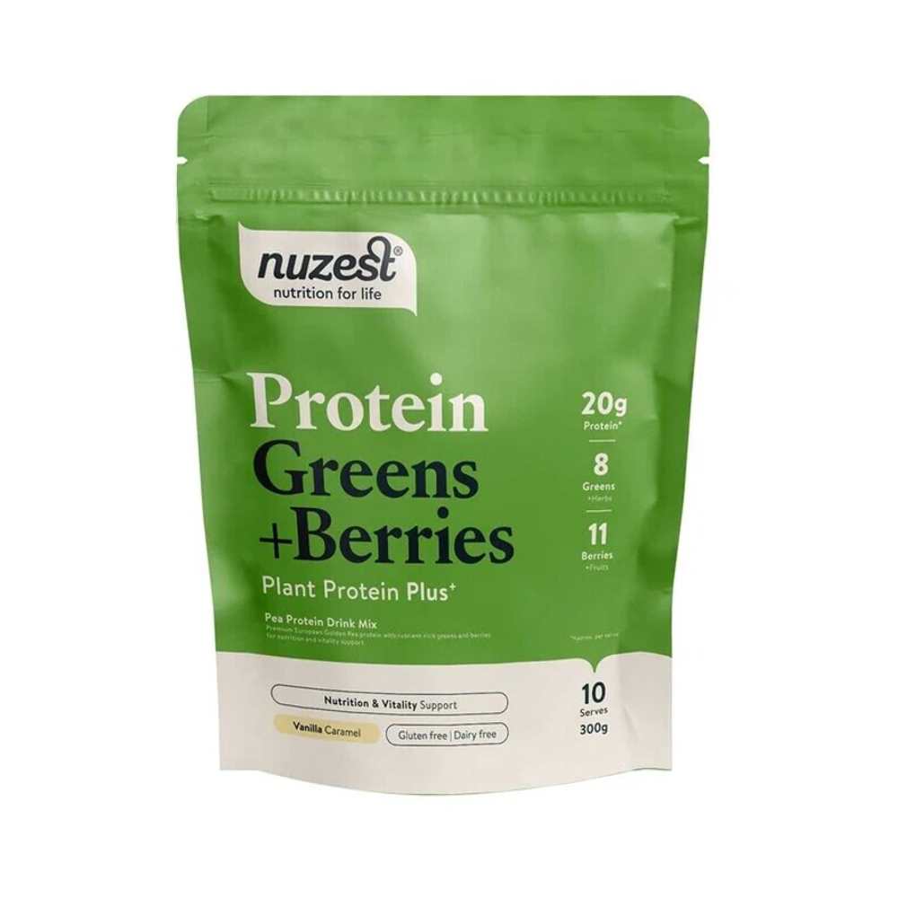 Nuzest Protein Greens + Berries Vanilla Caramel 300g
