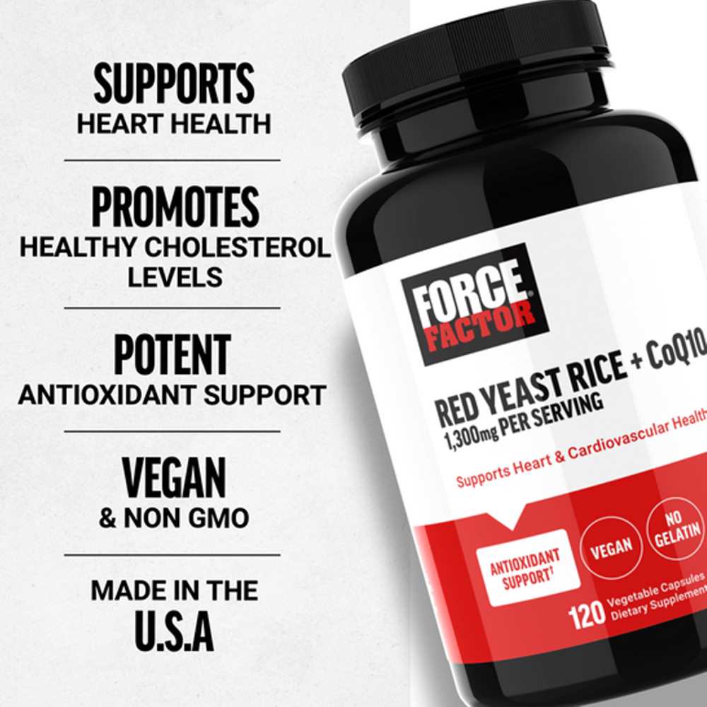 Force Factor Red Yeast Rice + Co Q10 – 120 Capsules