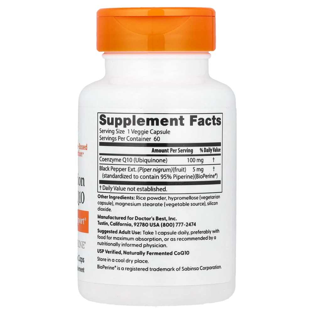 Doctor's Best High Absorption CoQ10 with BioPerine, 100 mg, 60 Veggie Caps
