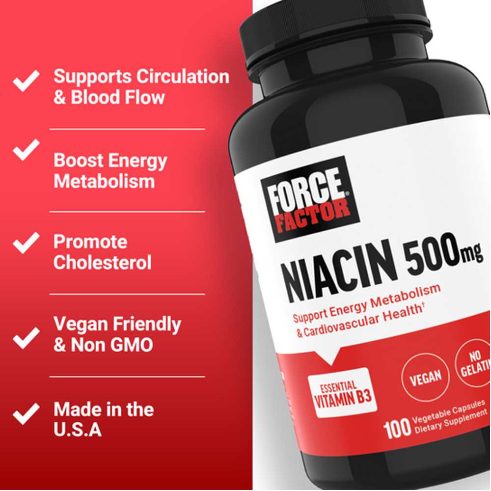Force Factor Niacin – 100 Capsules