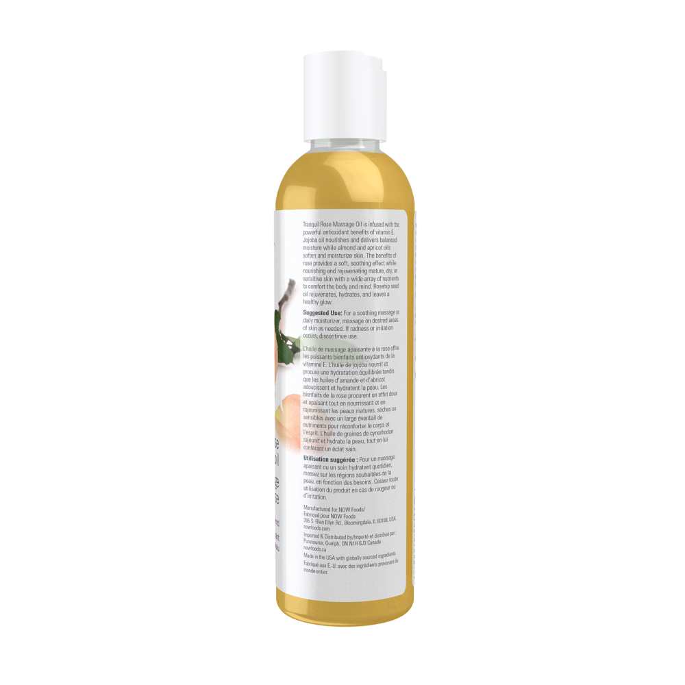 Now Foods Tranquil Rose Massage Oil – Calming Blend with Rose, Jojoba & Almond Oils – Aromatherapy Body Oil – 237 M L