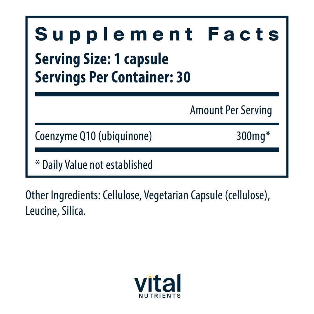 Vital Nutrients Co Enzyme Q10 300mg 30 Caps