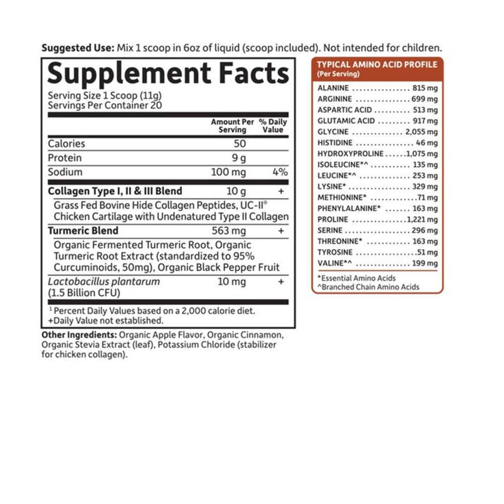 Garden of Life Multi-Sourced Collagen Turmeric 220g Powder