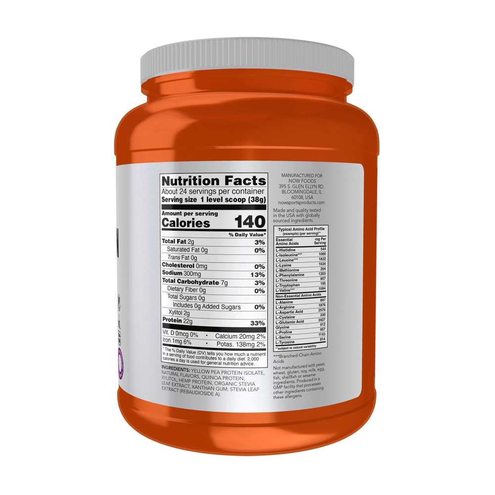 Now Sports Plant Protein Complex, Creamy Vanilla Powder 907g