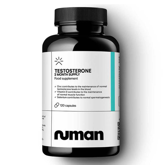 Numan Testosterone – 2-Month Supply – Zinc, Vitamin D & Selenium for Hormone & Muscle Support – 120 Capsules
