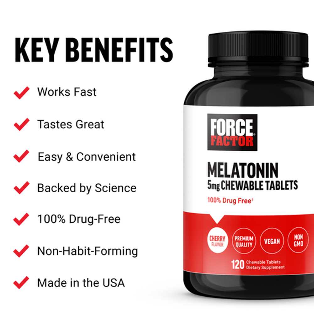 Force Factor Chewable Melatonin – 120 Tablets