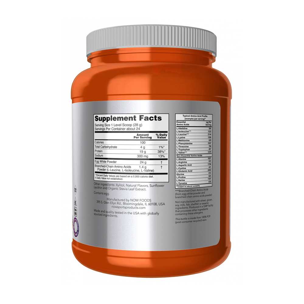 Now Sports Egg White Protein, Creamy Vanilla Powder – Pure Egg White Protein – 680 G