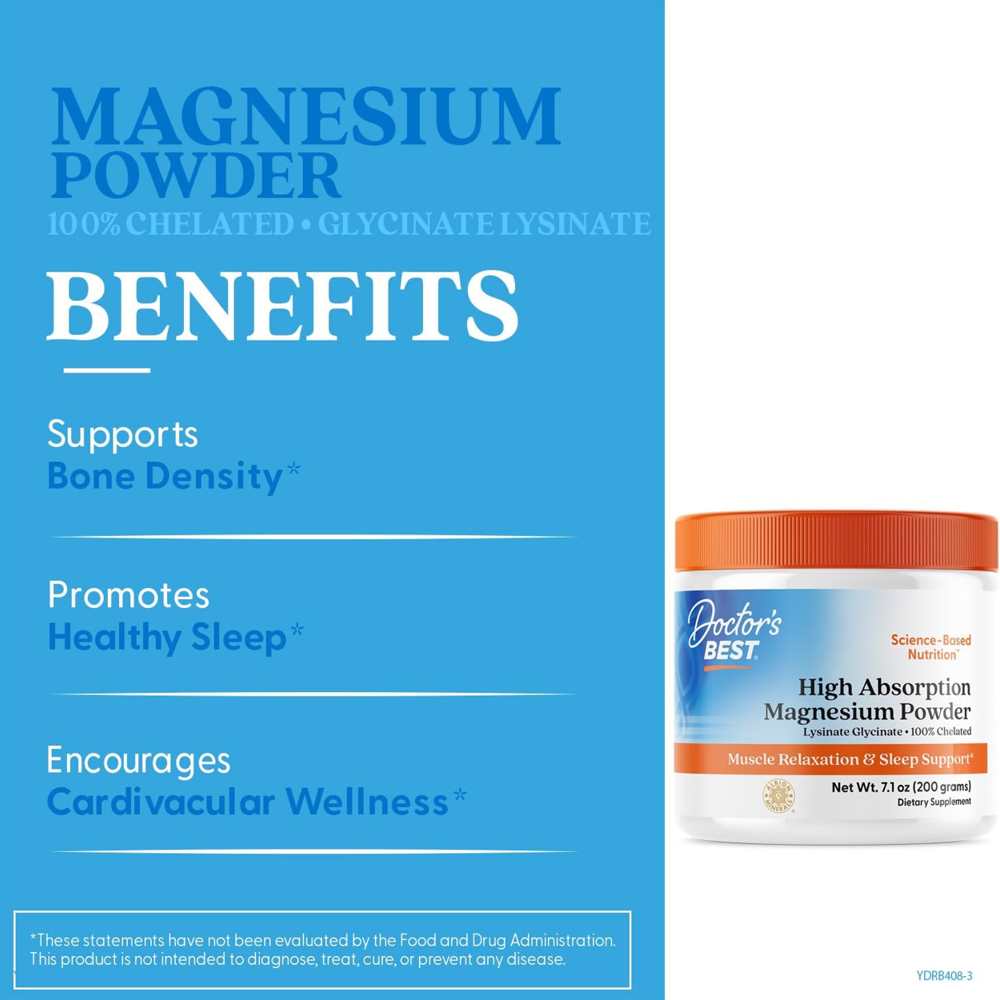 Doctor's Best High Absorption Magnesium Powder, 200 g