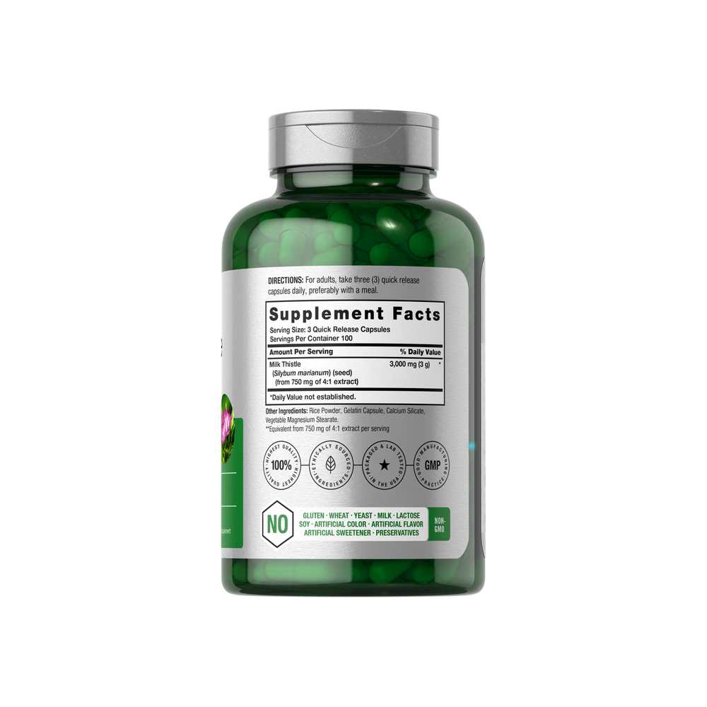 Horbäach Milk Thistle Extract 3000mg per Serving | 300 Capsules