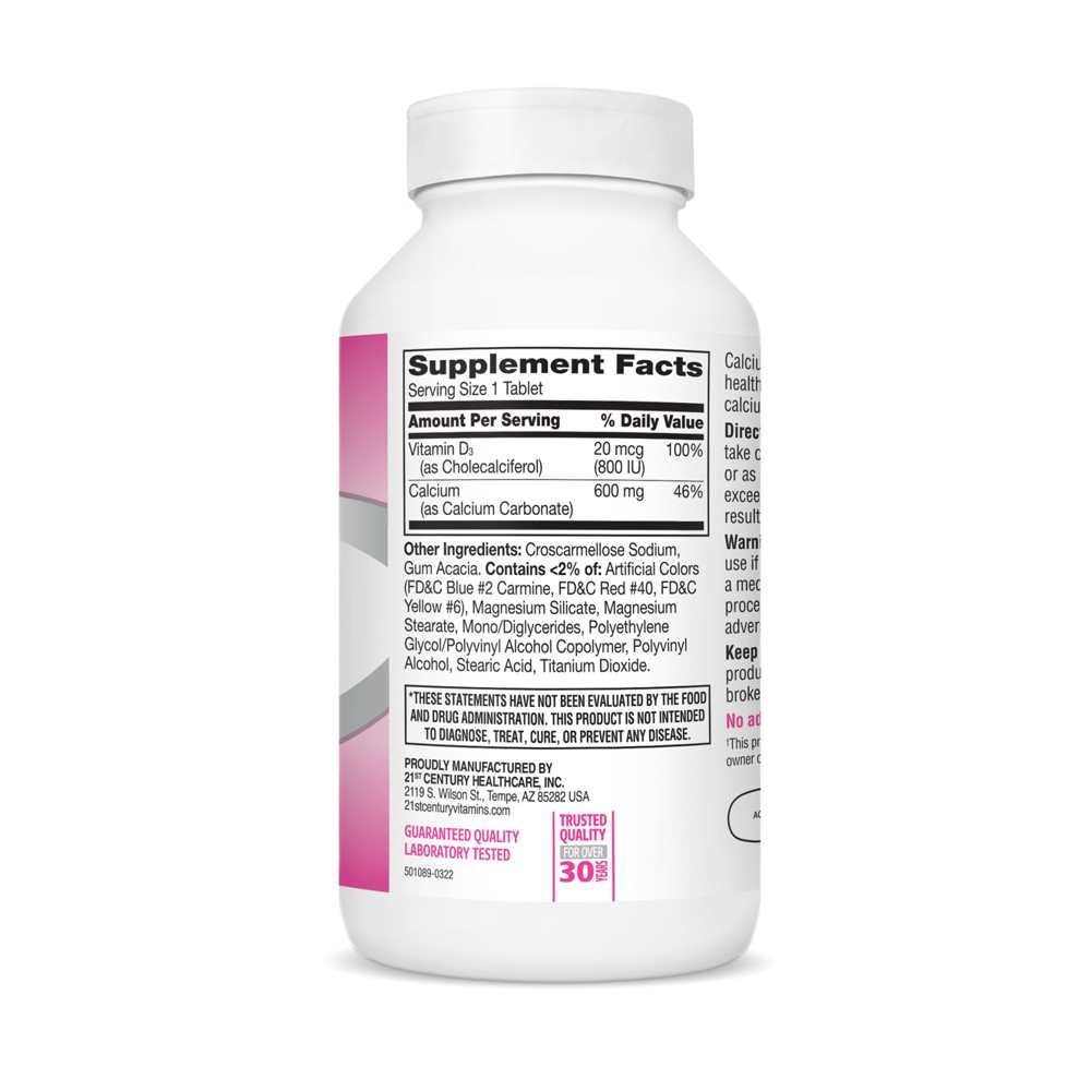 21st Century Calcium 600+d3 400 Tabs