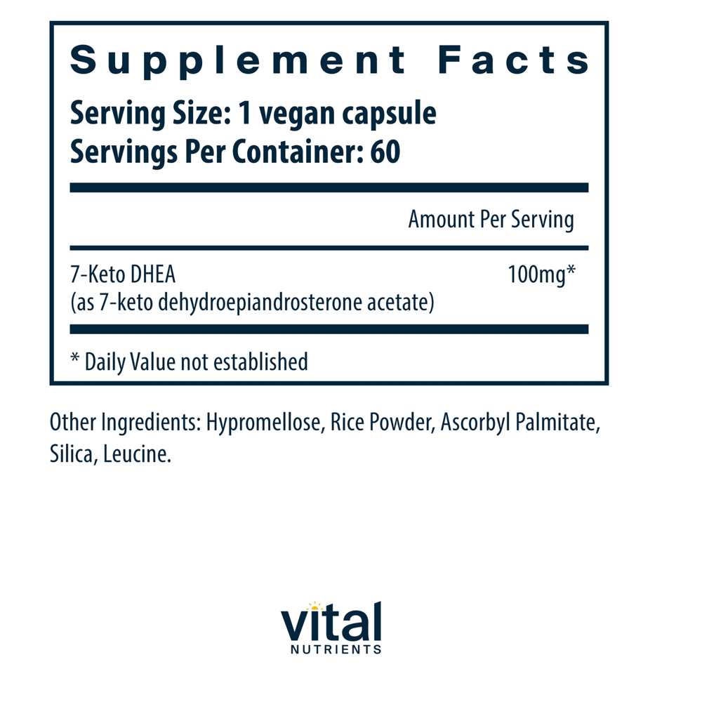 Vital Nutrients 7-Keto Dhea 100mg 60 Caps