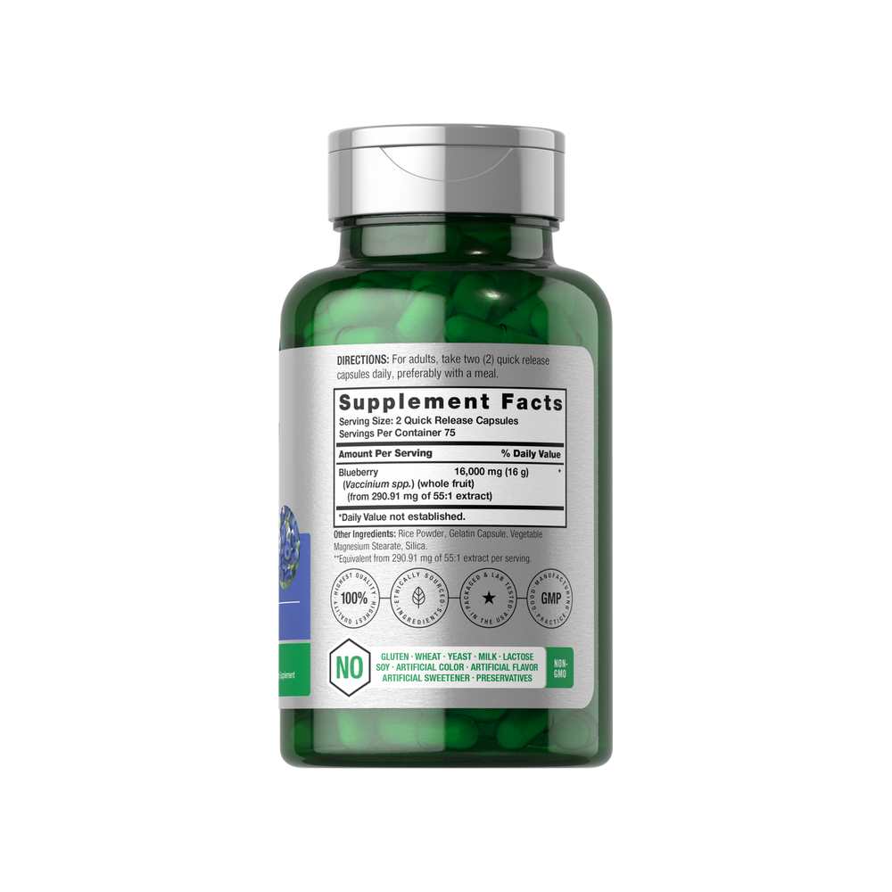 Horbäach Blueberry Extract 8000mg per Serving | 150 Capsules