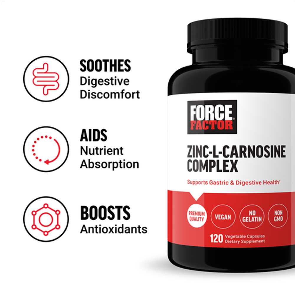 Force Factor Zinc L-Carnosine Complex – 120 Capsules