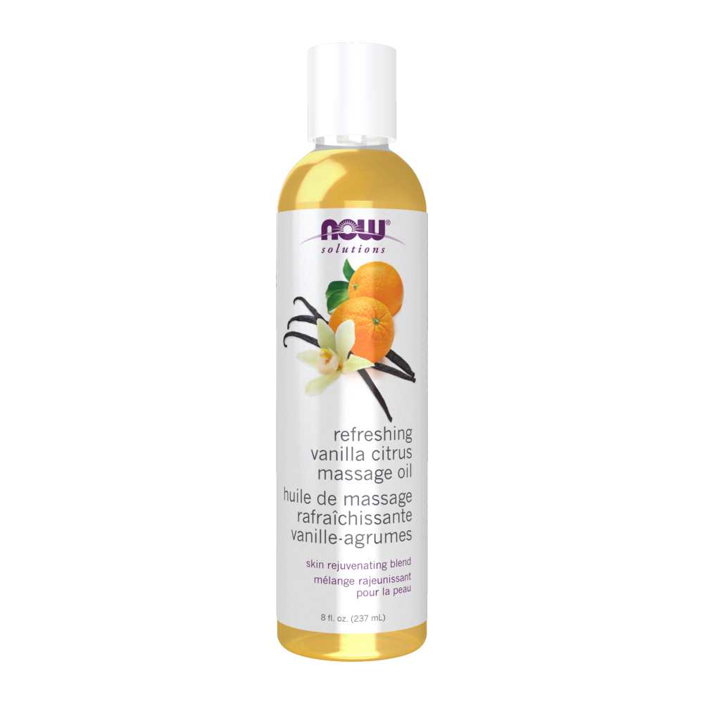 Now Foods Refreshing Massage Oil – Vanilla Citrus Aromatherapy Blend – Body & Massage Oil – 237 M L
