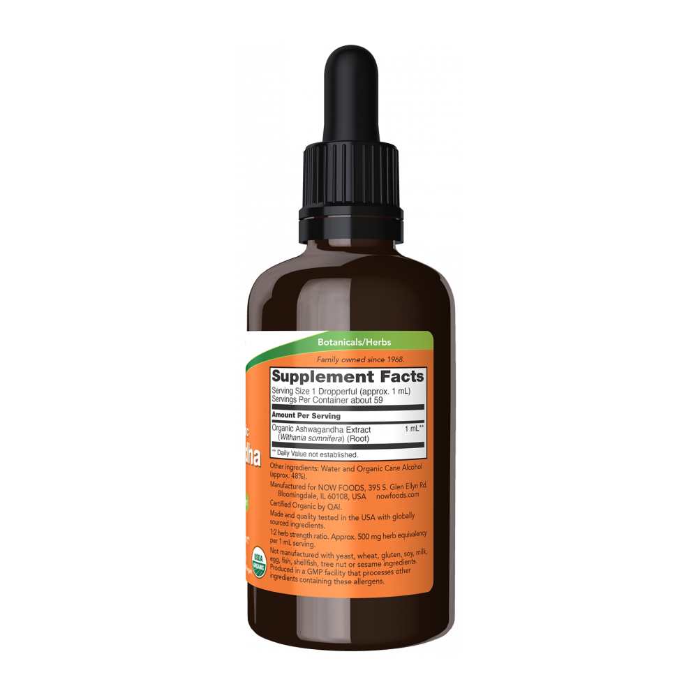 Now Foods Certified Organic Ashwagandha Extract – 2 Fl Oz