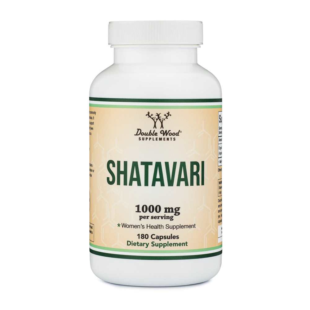 Double Wood Shatavari – 1000mg Ayurvedic Support for Women's Wellness | 180 Capsules
