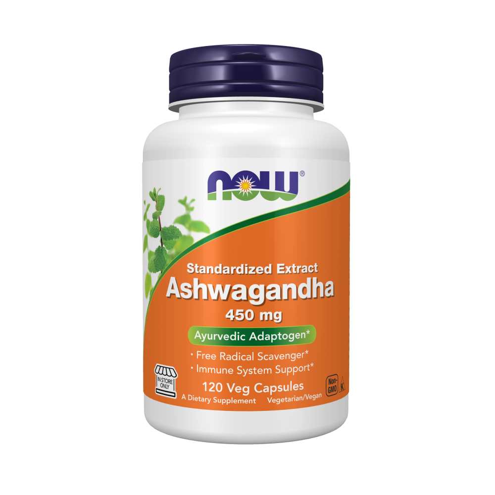 Now Foods Ashwagandha 450mg – Standardized Extract – Stress & Immune Support – 90 Veg Capsules