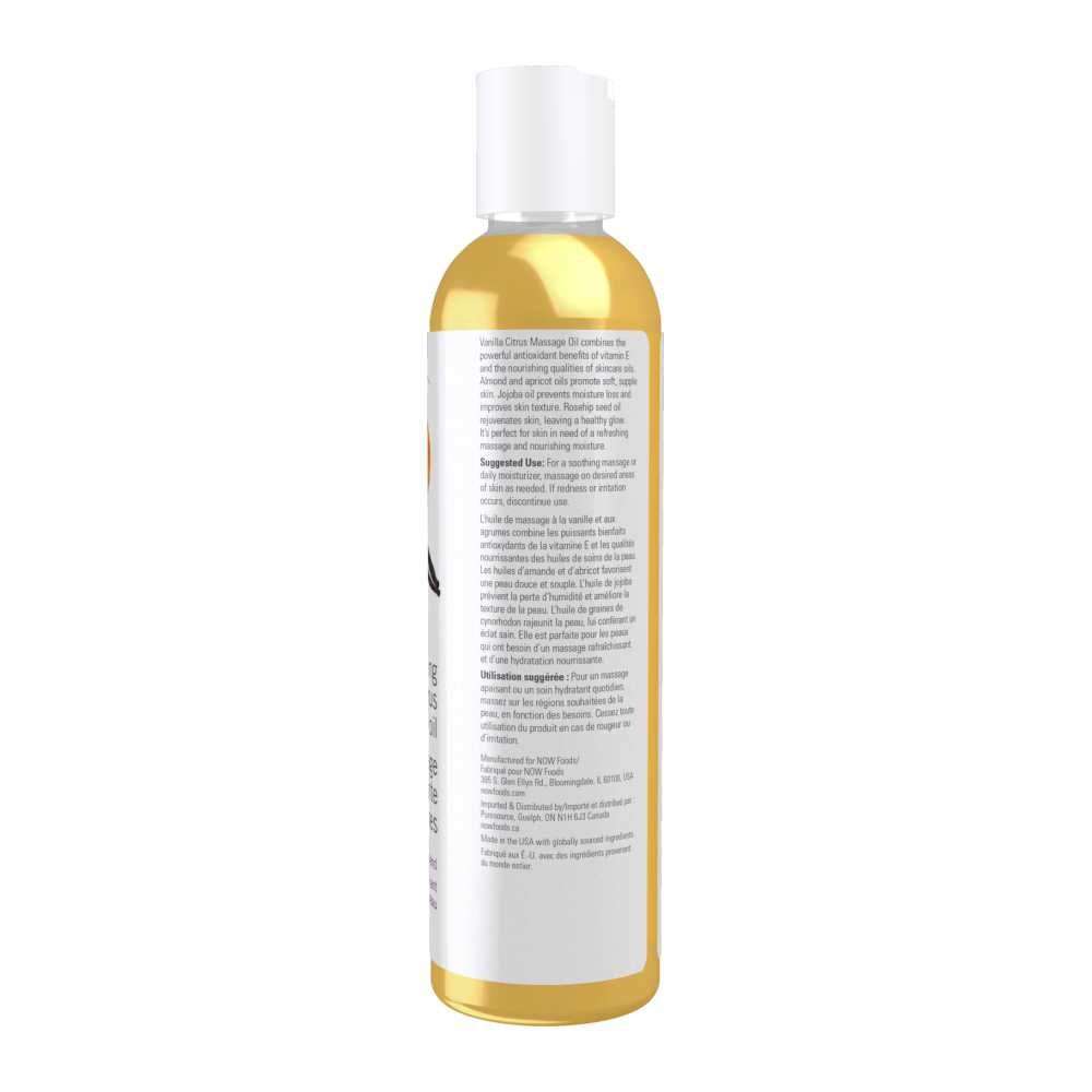 Now Foods Refreshing Massage Oil – Vanilla Citrus Aromatherapy Blend – Body & Massage Oil – 237 M L