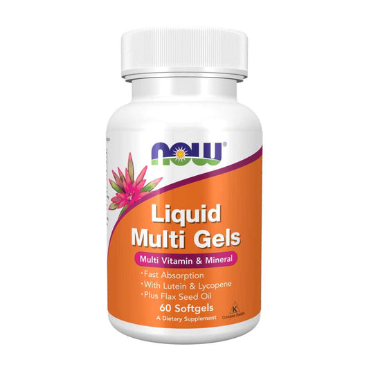 Now Foods Liquid Multi Gels – Fast Absorption Multivitamin with Flax Seed Oil – 60 Softgels