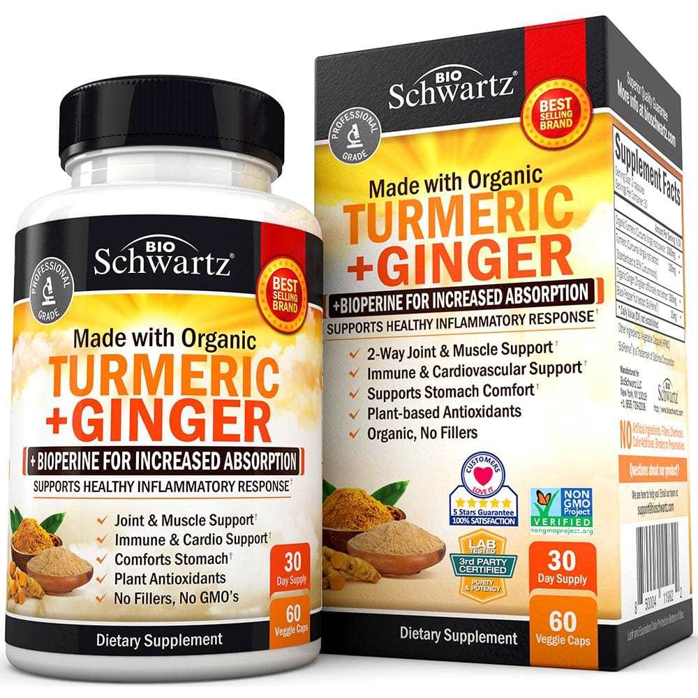 Bio Schwartz Turmeric + Ginger – 60 Capsules