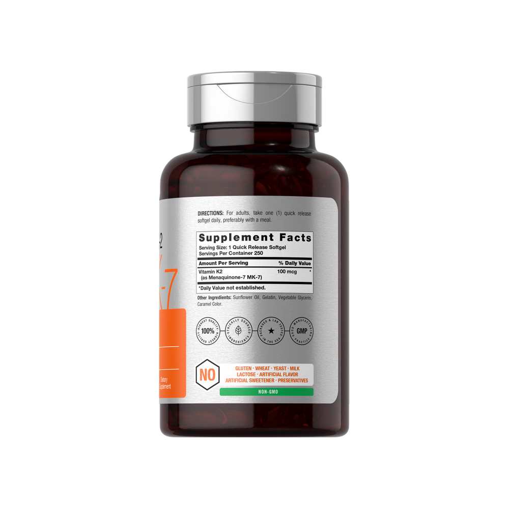 Horbäach Vitamin K-2 Mk7 100mcg | 250 Softgels