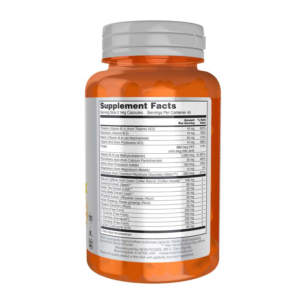 Now Sports Energy Extreme – Veg Capsules – 90 Capsules