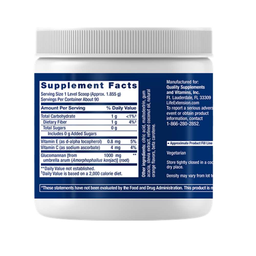 Life Extension Easy Fiber (orange) Glucomannan from Konjac Root – 167g
