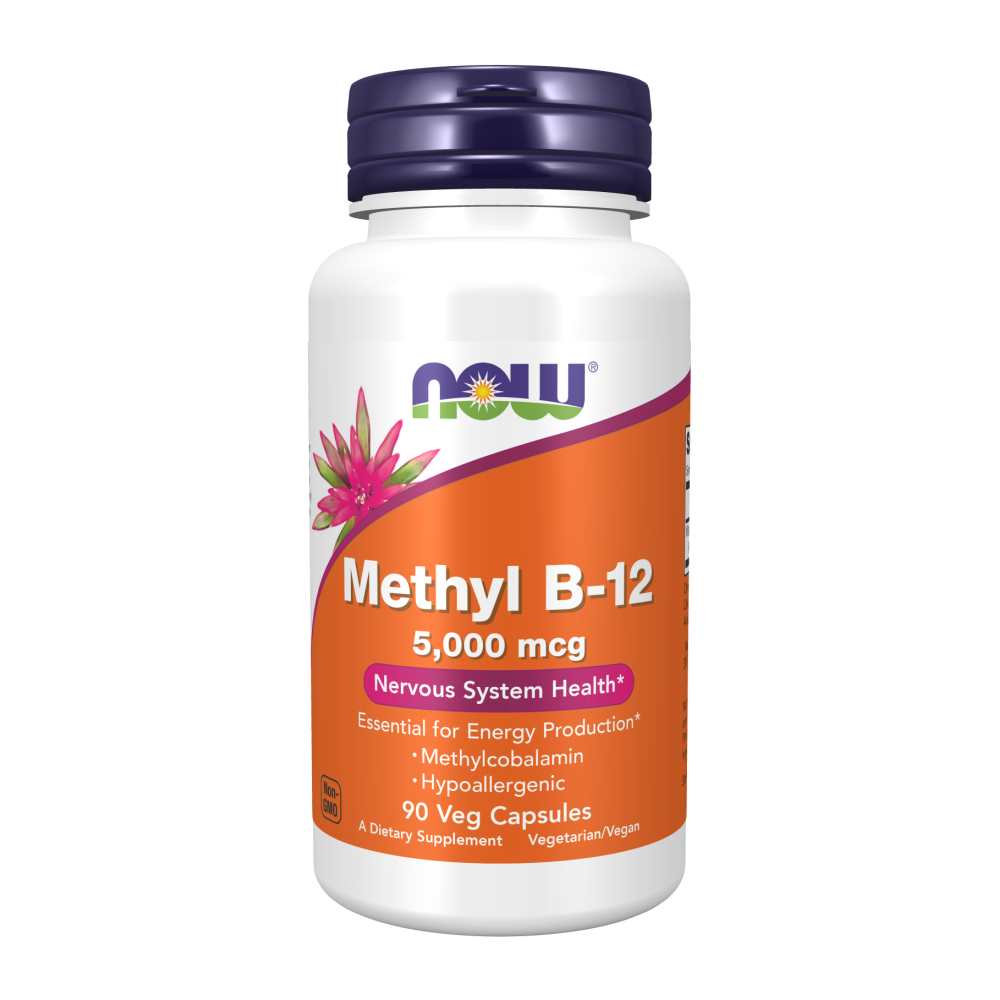Now Foods Methyl B-12 5,000 Mcg – Active B12 for Nerve & Energy Health – 90 Veg Caps