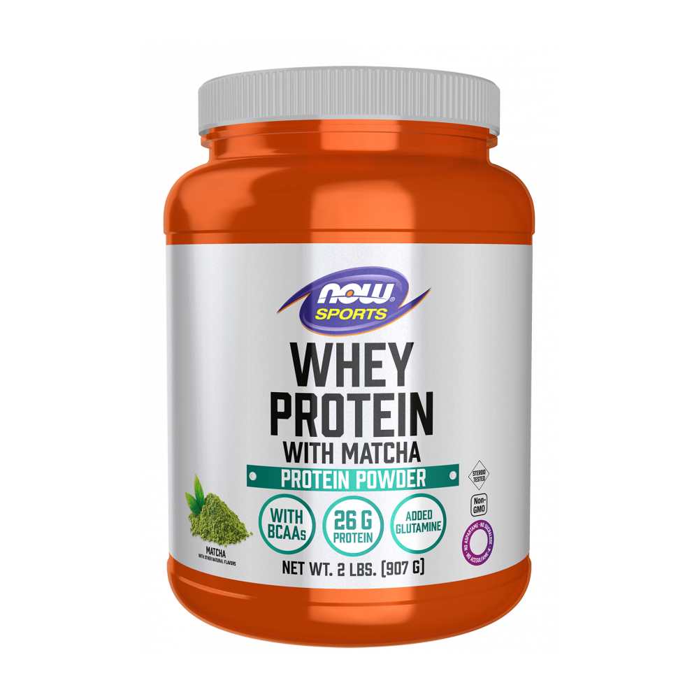 Now Sports Whey Protein with Matcha – Powder – 907g