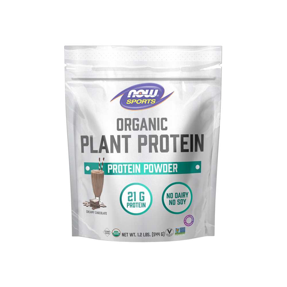 Now Sports Plant Protein, Organic Creamy Chocolate Powder 544g