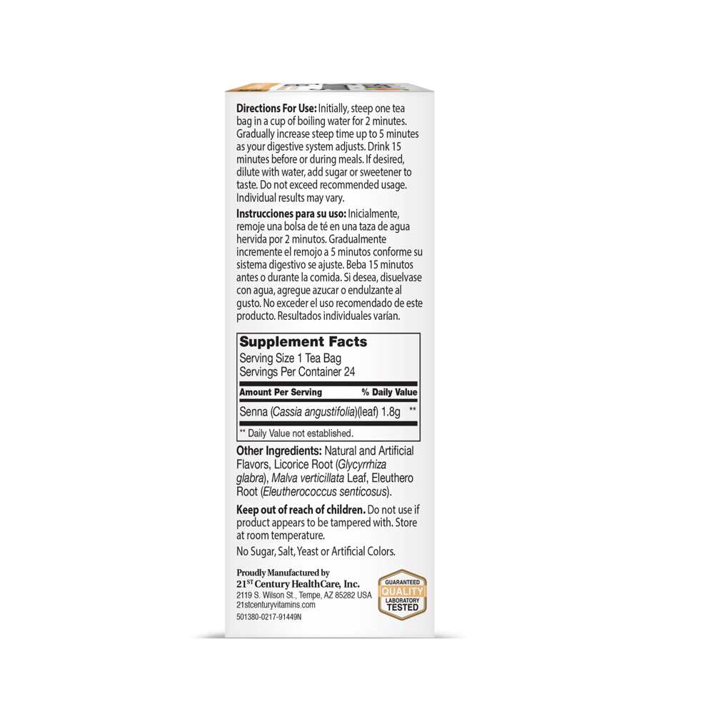 21st Century Herbal Slimming Tea Peach-Apricot 24 Tea Bags