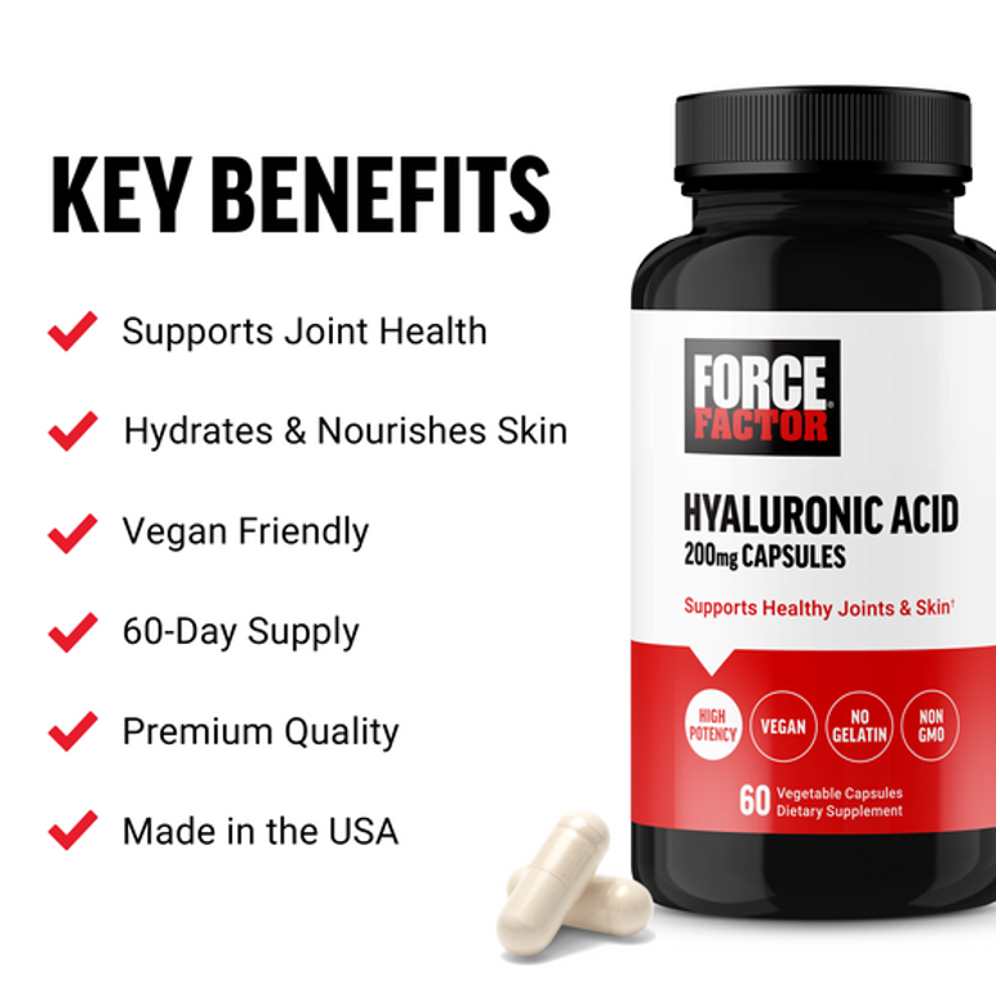 Force Factor Hyaluronic Acid – 60 Capsules