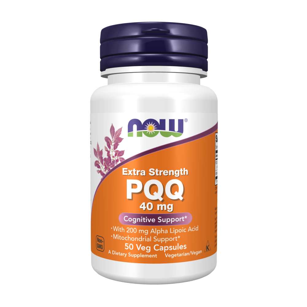 Now Foods Pqq 40 Mg Extra Strength – Cognitive & Mitochondrial Support with Alpha Lipoic Acid – 50 Veg Capsules