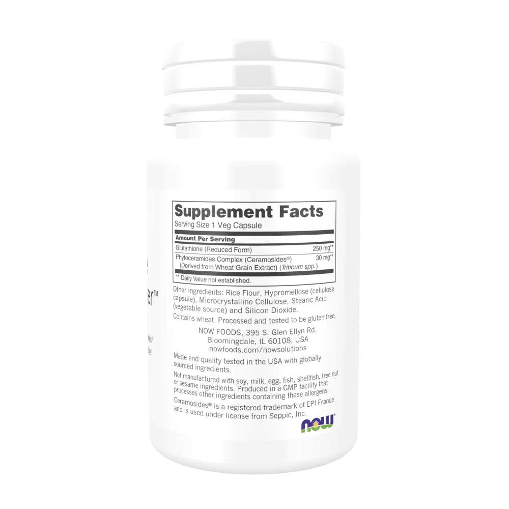 Now Foods Glutathione Skin Brightener™ – Ceramosides® Complex Formula – Skin Tone & Texture Support – 30 Veg Capsule