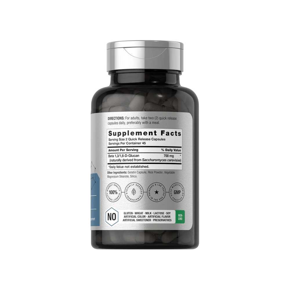 Horbäach Beta Glucan 1,3 D 700mg per Serving | 90 Capsules