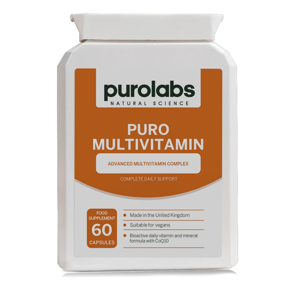 Purolabs Puro Multivitamin - Advanced Daily Vitamin Complex with CoQ10 (60 Capsules) | Vegan & UK-Made