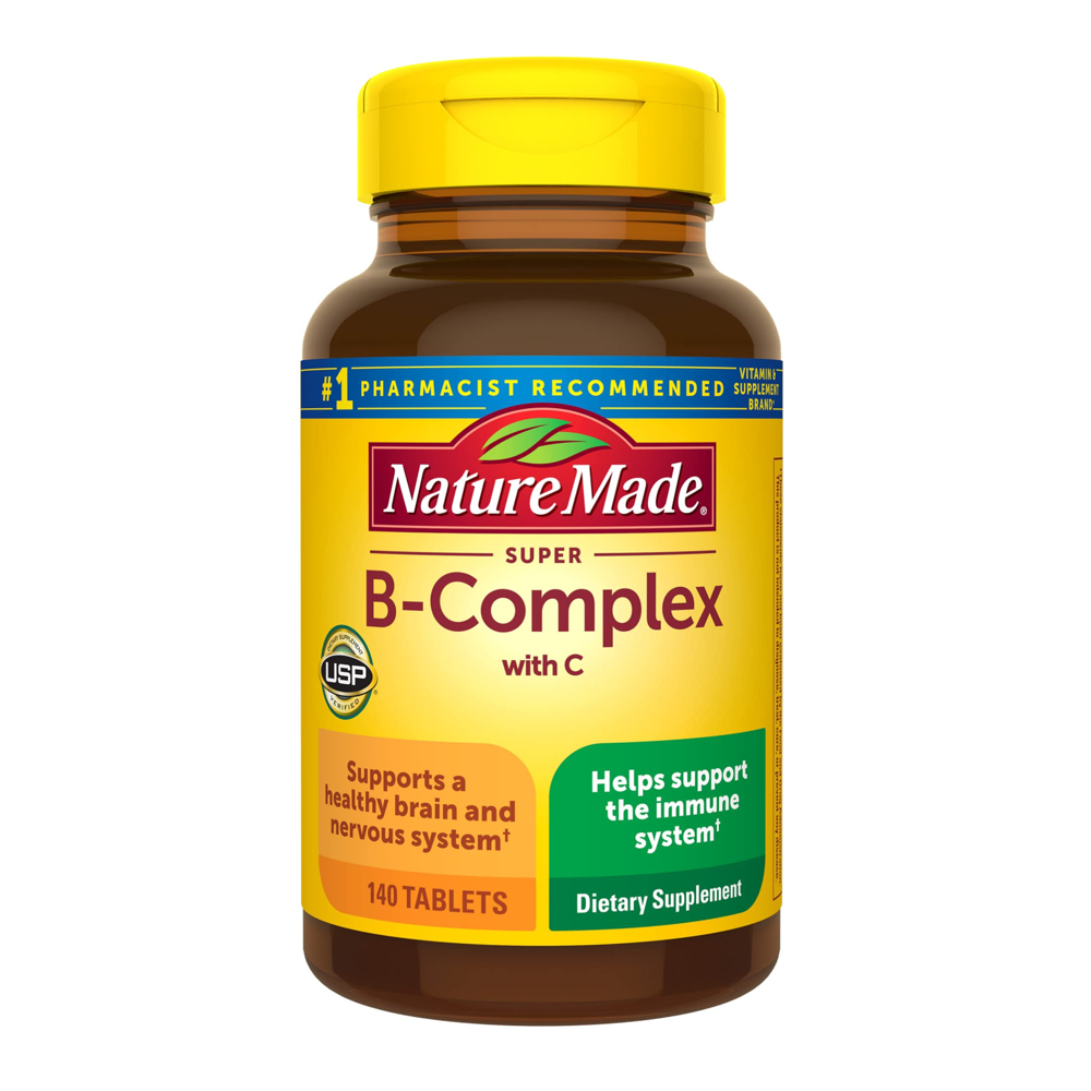 Nature Made Super B Complex With Vitamin C and Folic Acid, Dietary Supplement For Immune Support