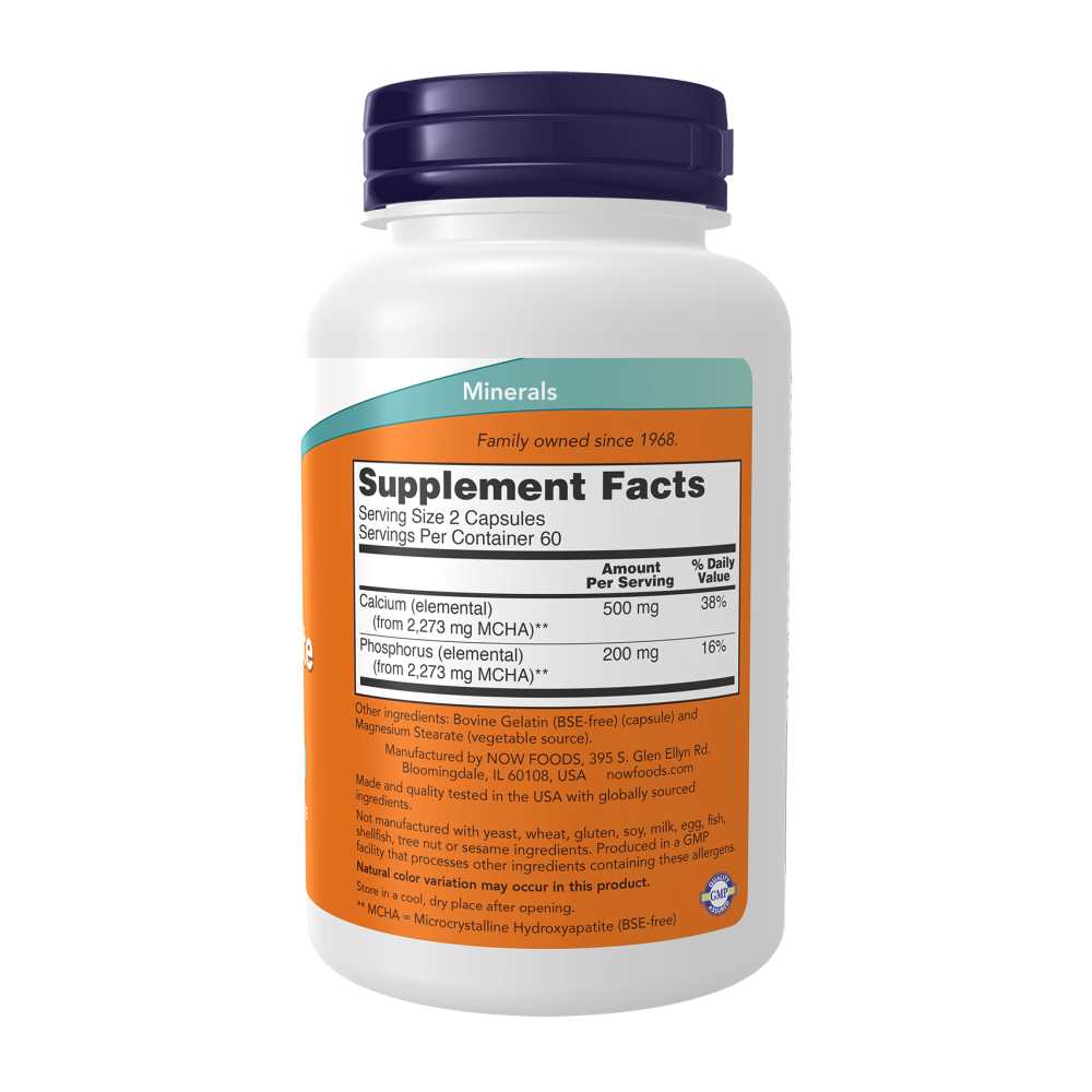Now Foods Calcium Hydroxyapatite – Bone Support with Bioavailable Calcium – 120 Capsules