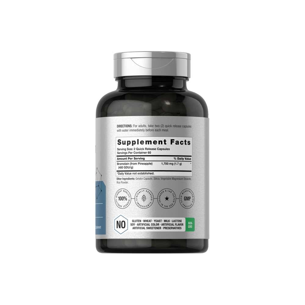 Horbäach Bromelain 1700mg per Serving | 120 Capsules