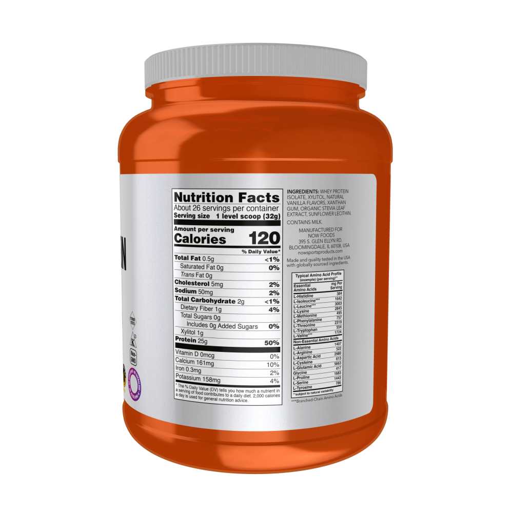 Now Sports Whey Protein Isolate, Creamy Vanilla Powder 2268g