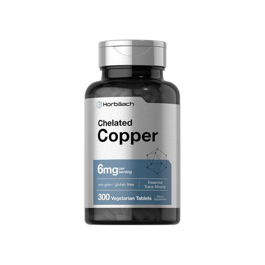 Horbäach Copper Chelated 6mg per Serving | 300 Tablets